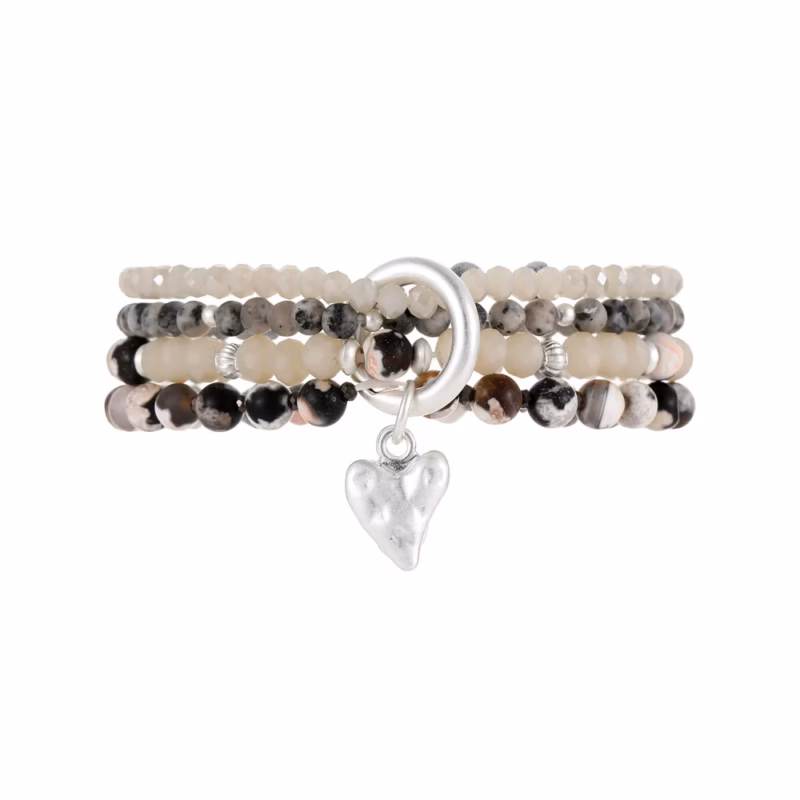 Armband mit echtem grauem Achat