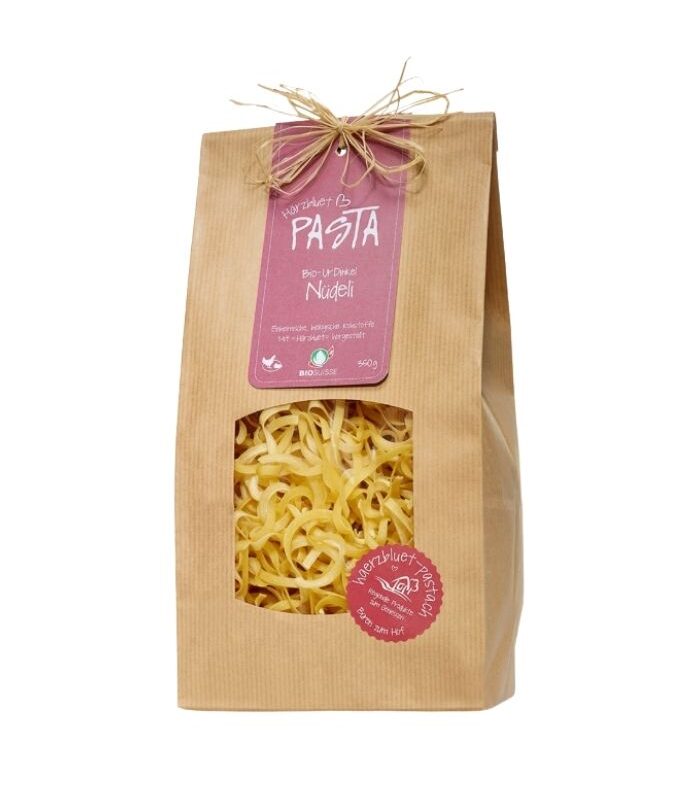 Schweizer Bio Pasta UrDinkel Nüdeli von Härzbluet Pasta 350 g