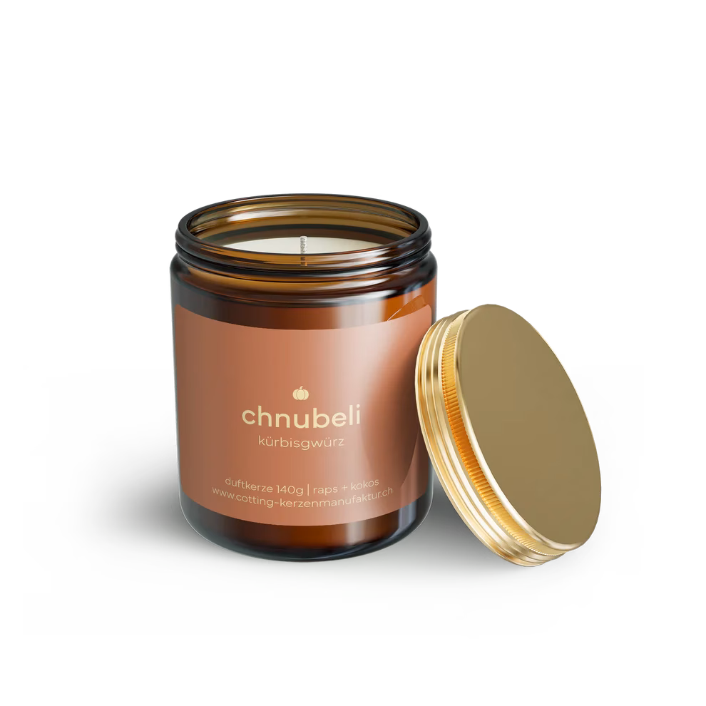 Duftkerze Chnubeli mit Kürbisgewürz, Brenndauer 30 h