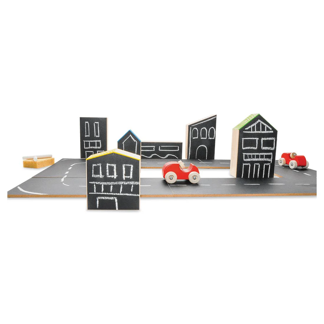 Strassenset Kreidenstadt – Erweiterungsset aus Holz Strassenset Kreidenstadt von Atelier Passage mit sechs zusätzlichen Strassenabschnitten aus Holz – Schweizer Holzspielzeug.