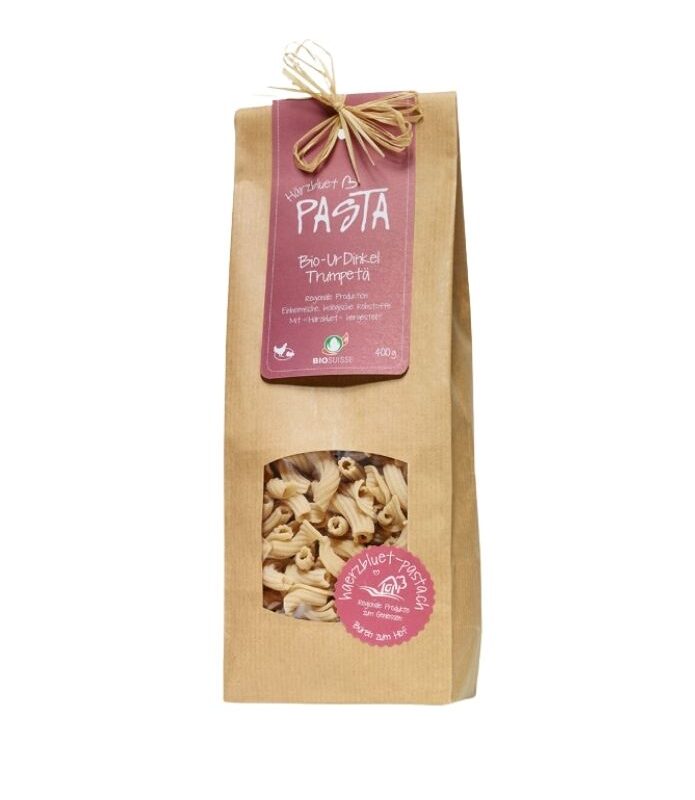 Schweizer Bio UrDinkel Pasta Trumpetä von Härzbluet Pasta 400 g