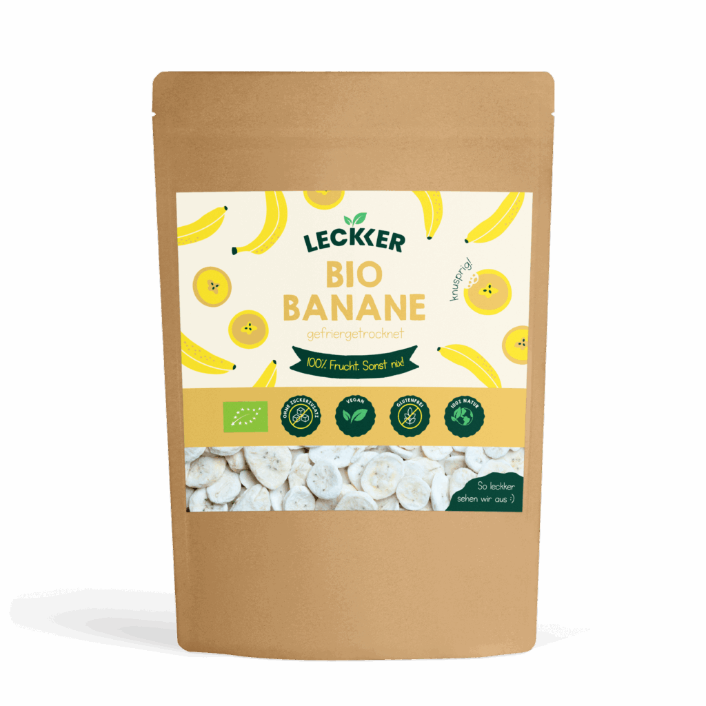Gefriergetrocknete Bio-Bananen