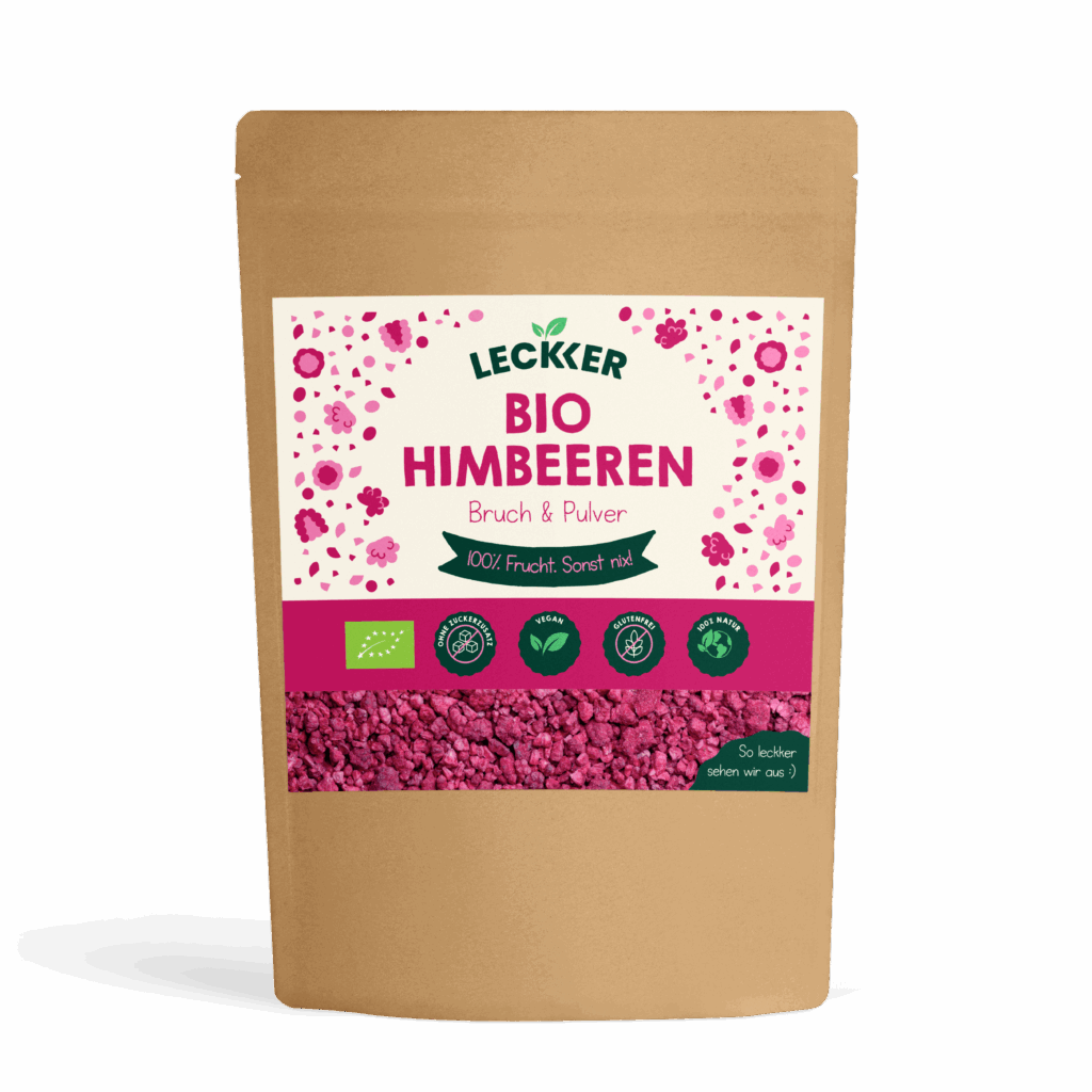 Gefriergetrocknete Bio-Himbeeren