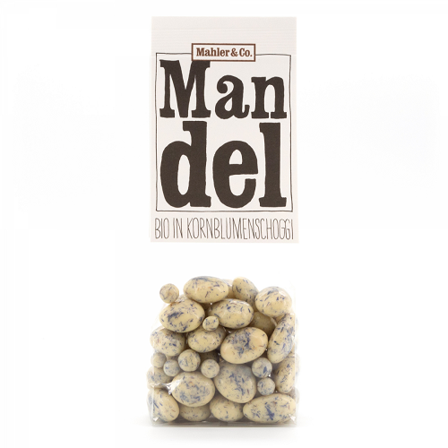 Bio Mandel in Kornblumenschoggi