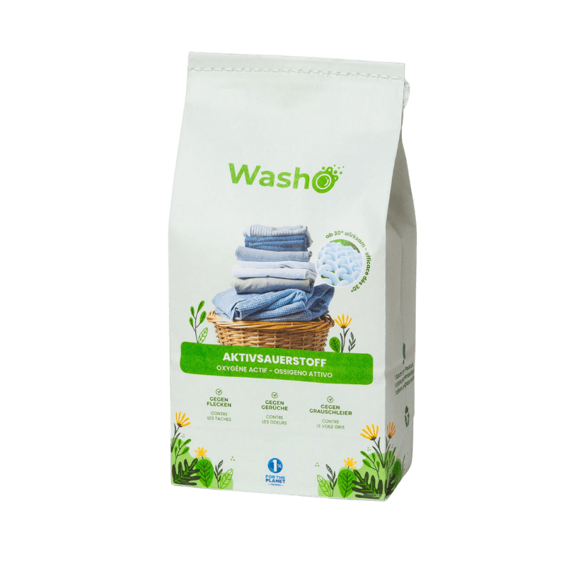 WashO Aktivsauerstoff Fleckenentferner – natürlicher Zusatz für saubere und frische Wäsche