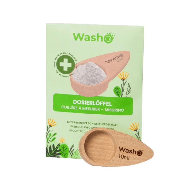 WashO Dosierlöffel aus Holz 10 ml – praktischer Messlöffel für Waschmittel und Aktivsauerstoff