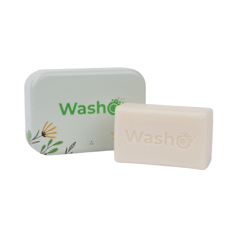 WashO Fleckenseife mit Aufbewahrungsdose – natürliche Fleckenentfernung für Kleidung und Textilien