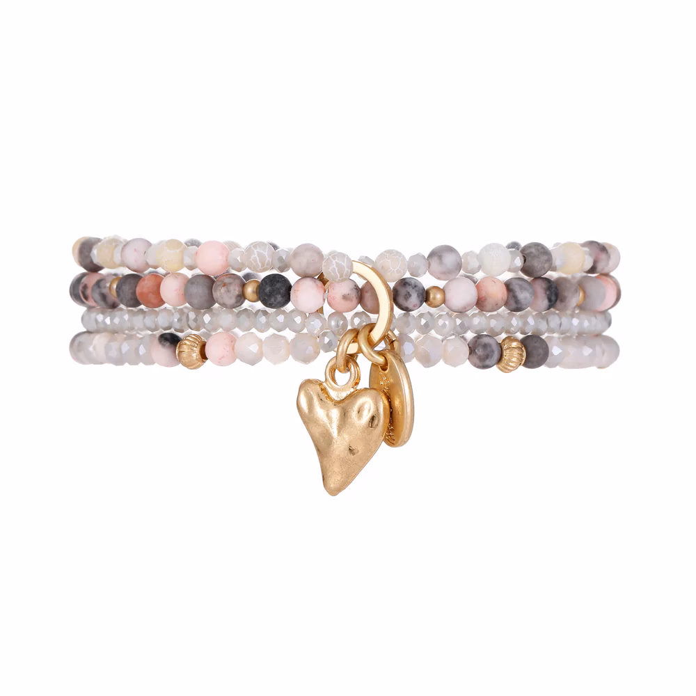 Armband aus echtem Jaspis und Achat