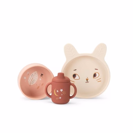 Silikon-Geschirrset aus der "drei kleinen Kanichen"-Kollektion