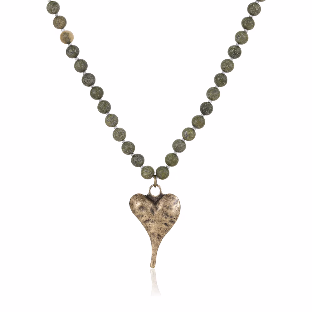 Halskette aus echter afrikanischer grüner Jade