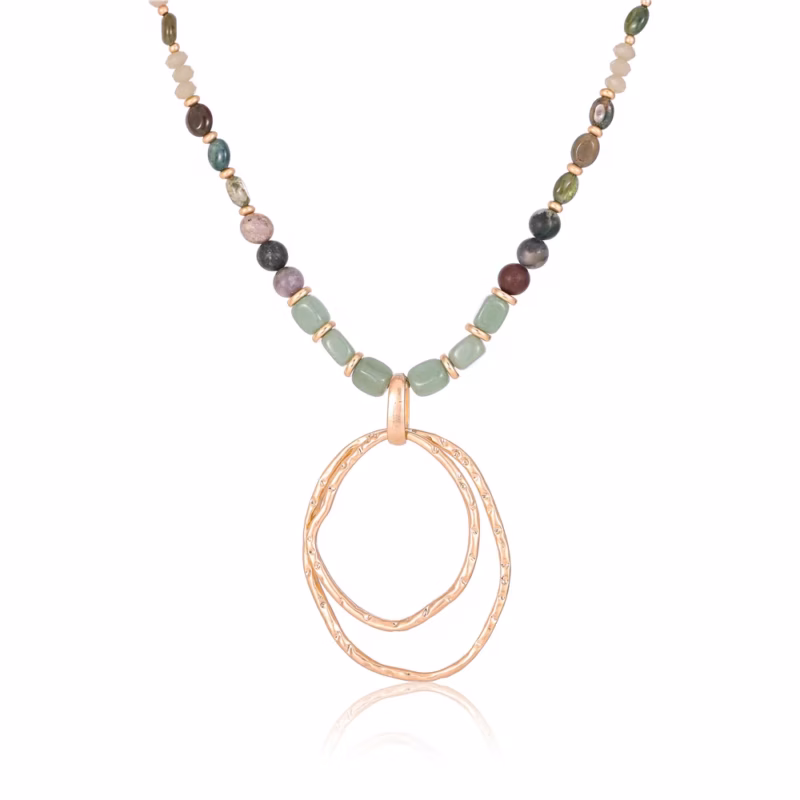 Halskette aus echter grüner Jade