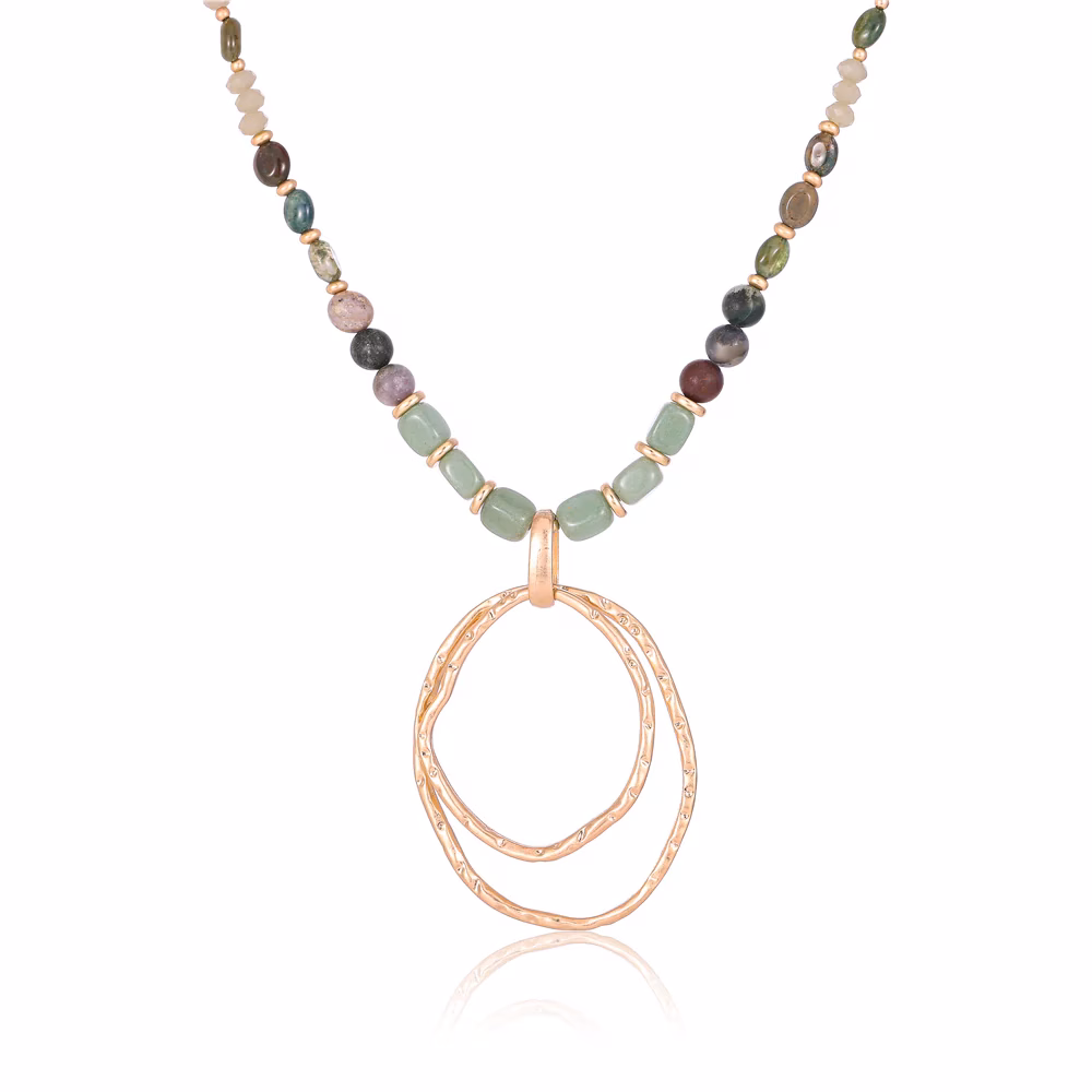 Halskette aus echter grüner Jade