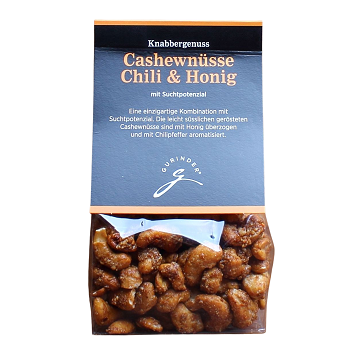 Cashewnüsse mit Chili und Honig – süss-scharfer Snack im Beutel