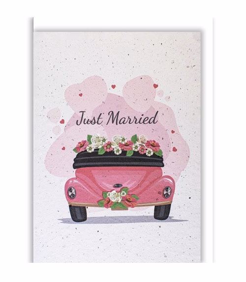 Growing Paper-Karte "Just married"