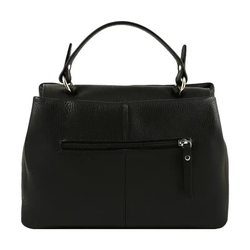 Handtasche aus genarbtem Leder "Pompei" – schwarz
