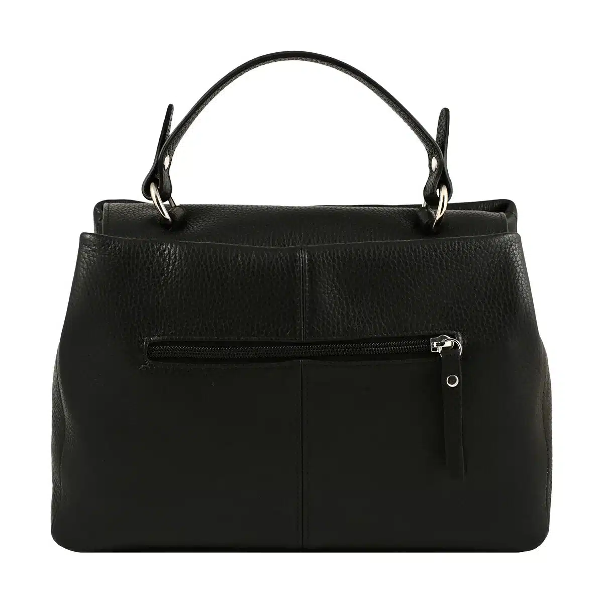 Handtasche aus genarbtem Leder "Pompei" – schwarz Handtasche aus genarbtem Leder "Pompei" – schwarz
