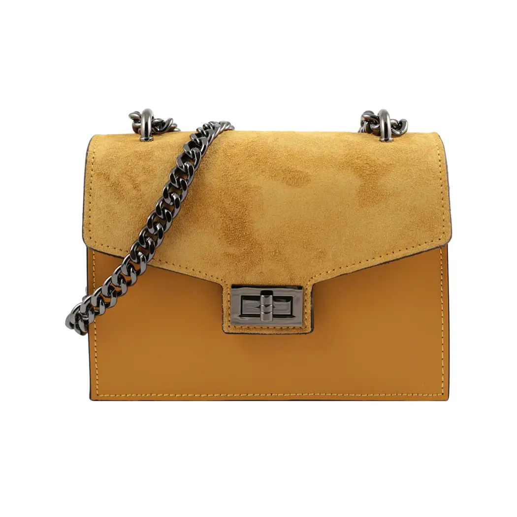 Umhängetasche aus Leder „Milano“, gelb