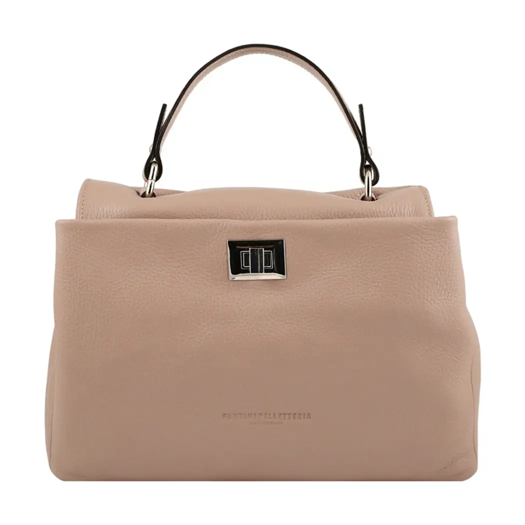 Handtasche aus genarbtem Leder "Pompei" – rosa