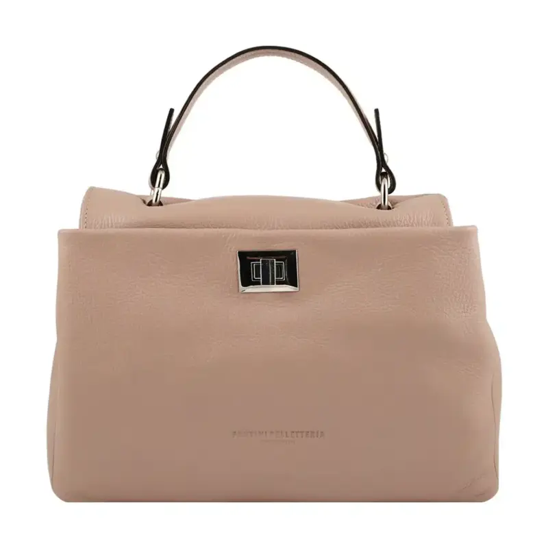 Handtasche aus genarbtem Leder "Pompei" – rosa
