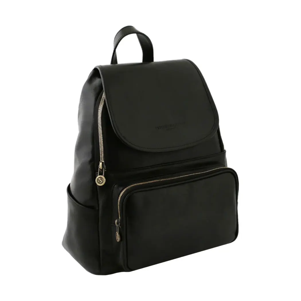 Echtleder Rucksack "Venezia", schwarz