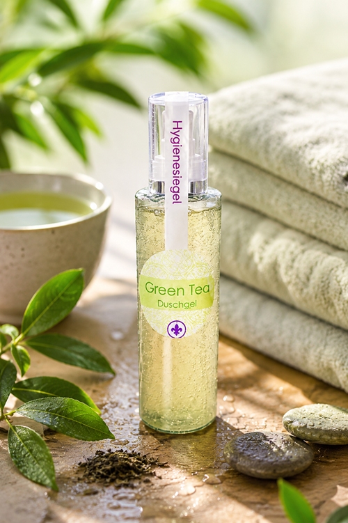 Green Tea – Natürliches veganes Duschgel mit frischem Duft, 200 ml Natürliches veganes Green Tea Duschgel mit frischem Wellnessgefühl