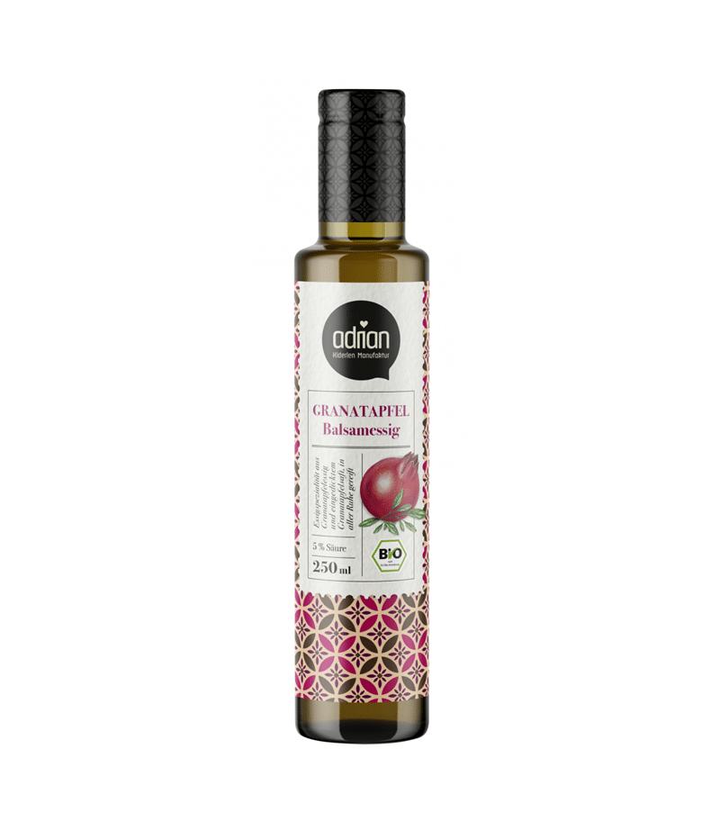 Granatapfel Balsamessig Bio, 250ml Granatapfel Balsamessig Bio von Adrian 250 ml