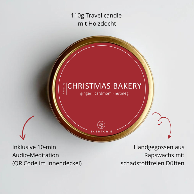 Duftkerze mit integrierter Meditation – CHRISTMAS BAKERY, 110g (erhältlich ab November 2026) Duftkerze mit integrierter Meditation – CHRISTMAS BAKERY, 110g (erhältlich ab November 2026) – Bild 2