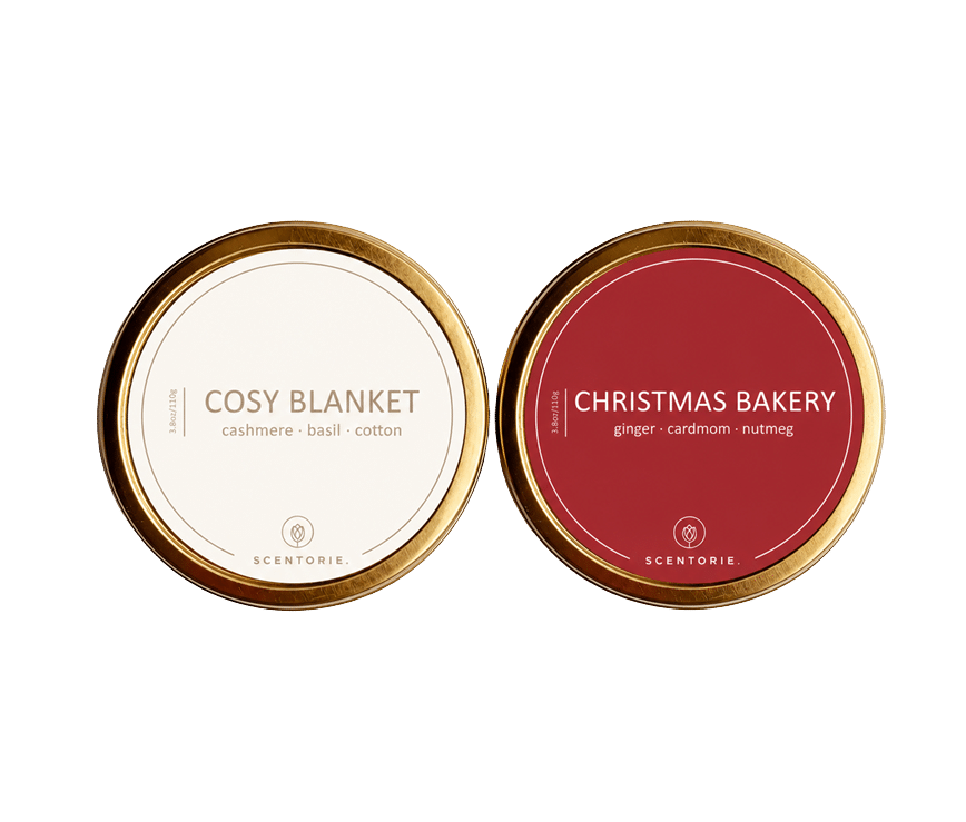 Duftkerze mit integrierter Meditation – DUO, 2 x 110g nach Wahl Scentorie Duftkerze mit Meditation im 2-er Set, 110 g