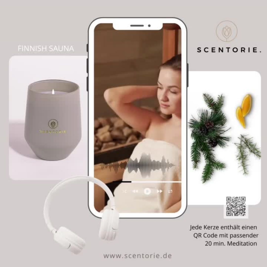 Duftkerze mit integrierter Meditation – FINNISH SAUNA, 300g Duftkerze mit integrierter Meditation – FINNISH SAUNA, 300g – Bild 5