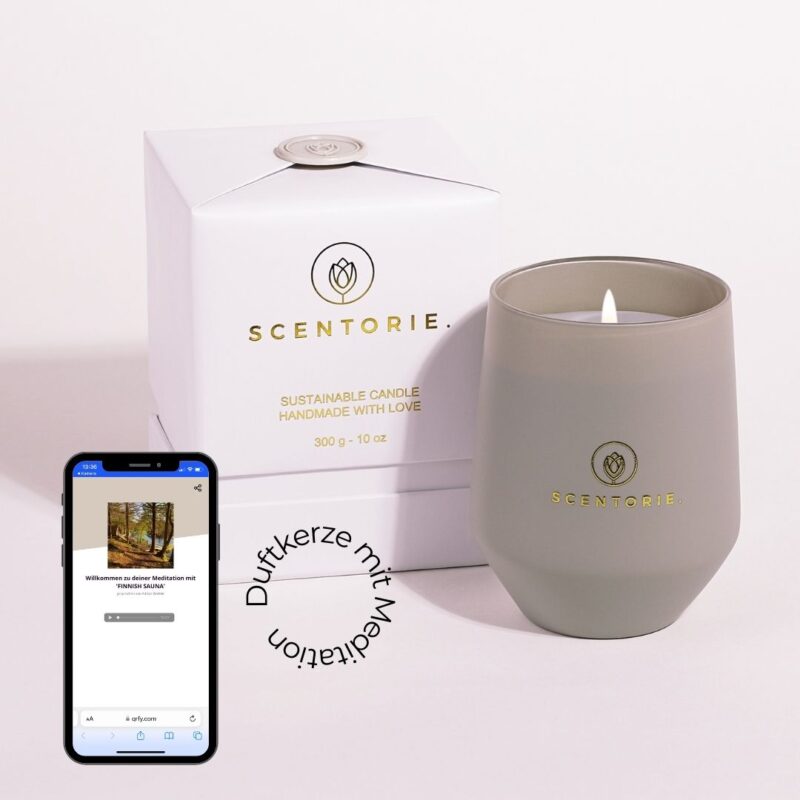 Scentorie FINNISH SAUNA Duftkerze mit Meditation 300 g