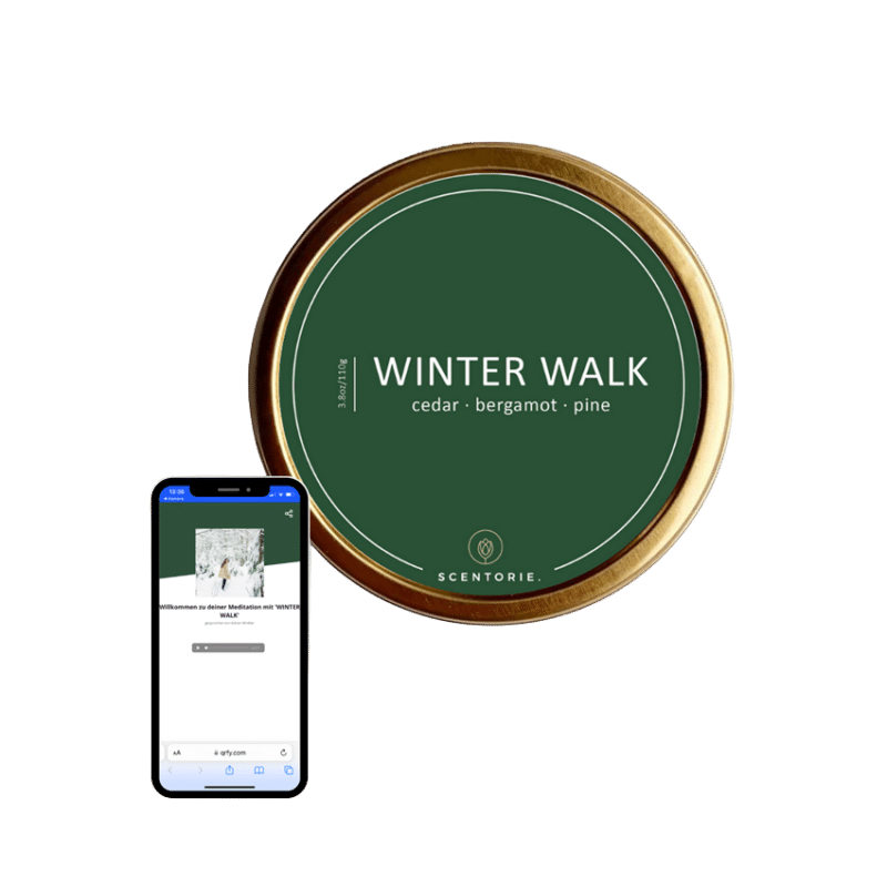 Scentorie WINTER WALK Duftkerze mit Meditation 110 g