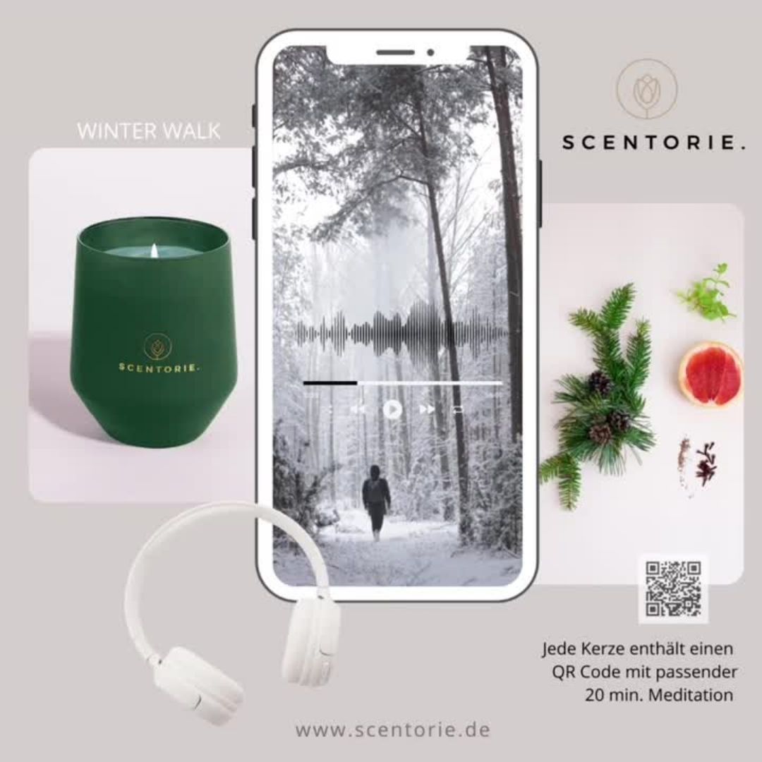 Duftkerze mit integrierter Meditation – WINTER WALK, 300g Duftkerze mit integrierter Meditation – WINTER WALK, 300g – Bild 5